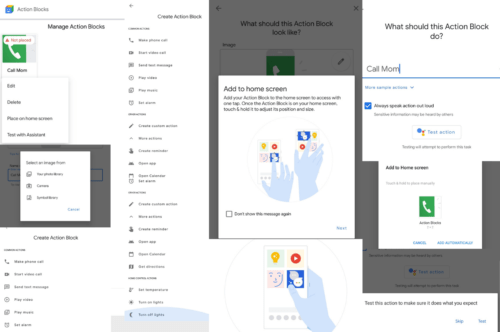New accessibility features in Google: Google Action Blocks