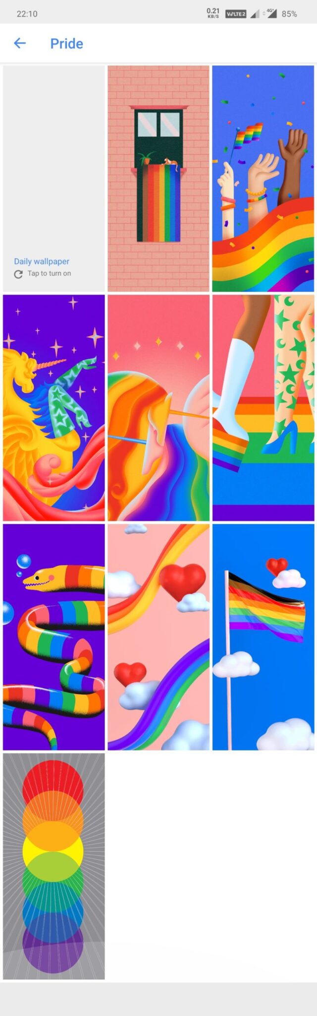 Google Pride wallpapers for Androids are free to use and available now to download from Google Play Store. 