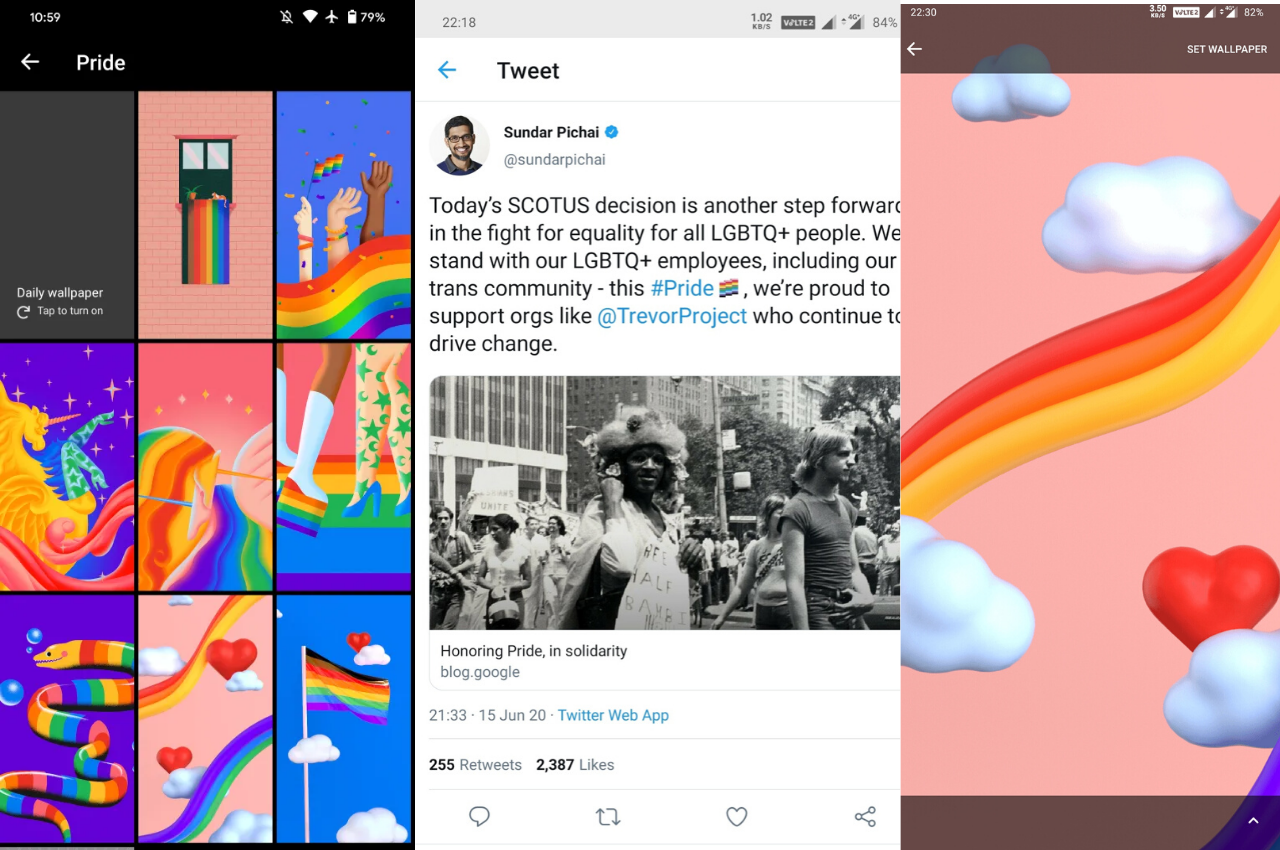 Google Pride Wallpapers for Android added as new category
